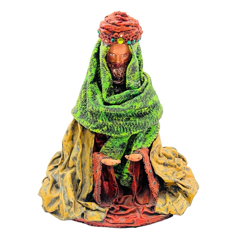 Vintage Nativity Three Wise Men Kings Paper Mache Christmas Holiday Figures Set